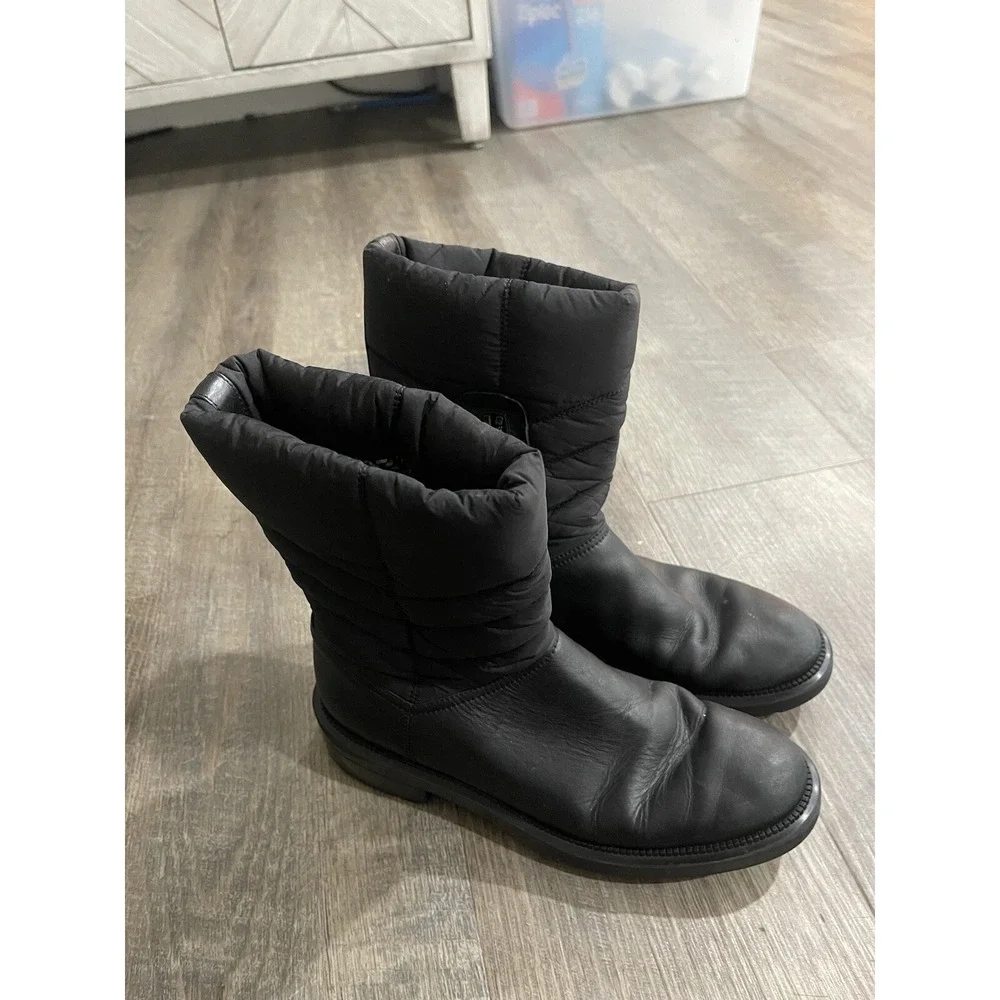 $650 AQUATALIA LORI Quilted LEATHER BOOTs‎ WATERPROOF Mid Calf Zip SZ 8